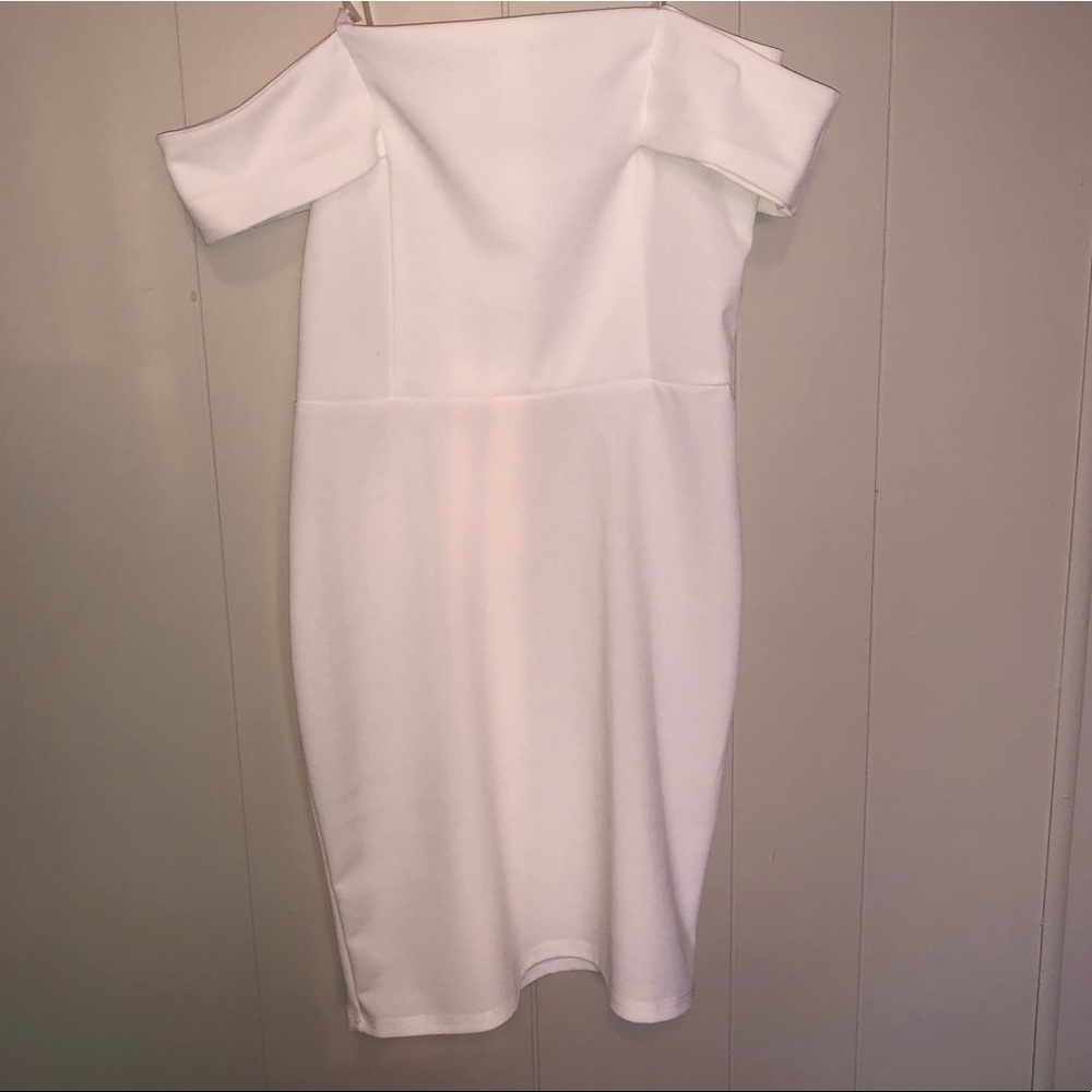 White Off the Shoulder Bodycon Dress